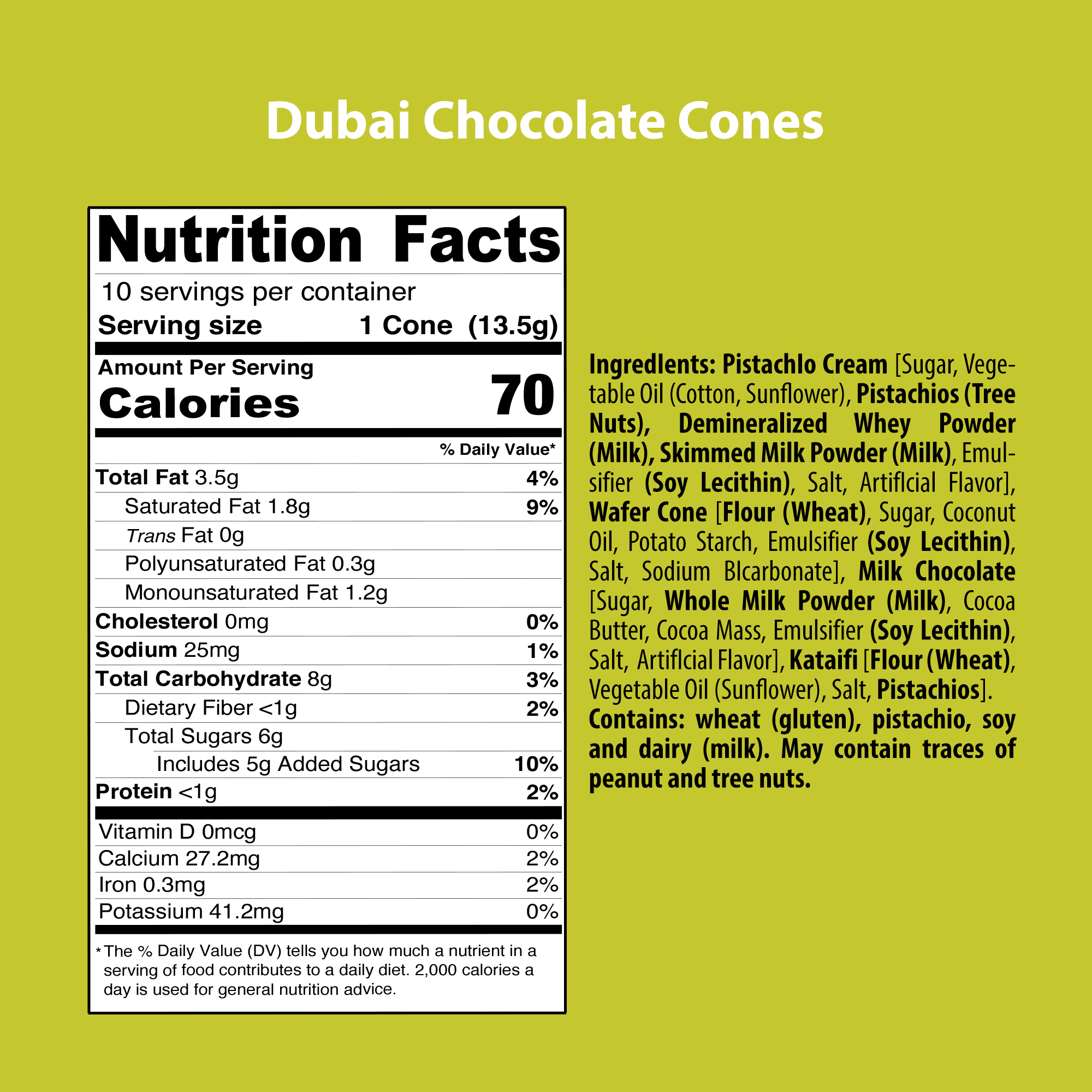 Dubai Chocolate Mini Cones (10x Cones)