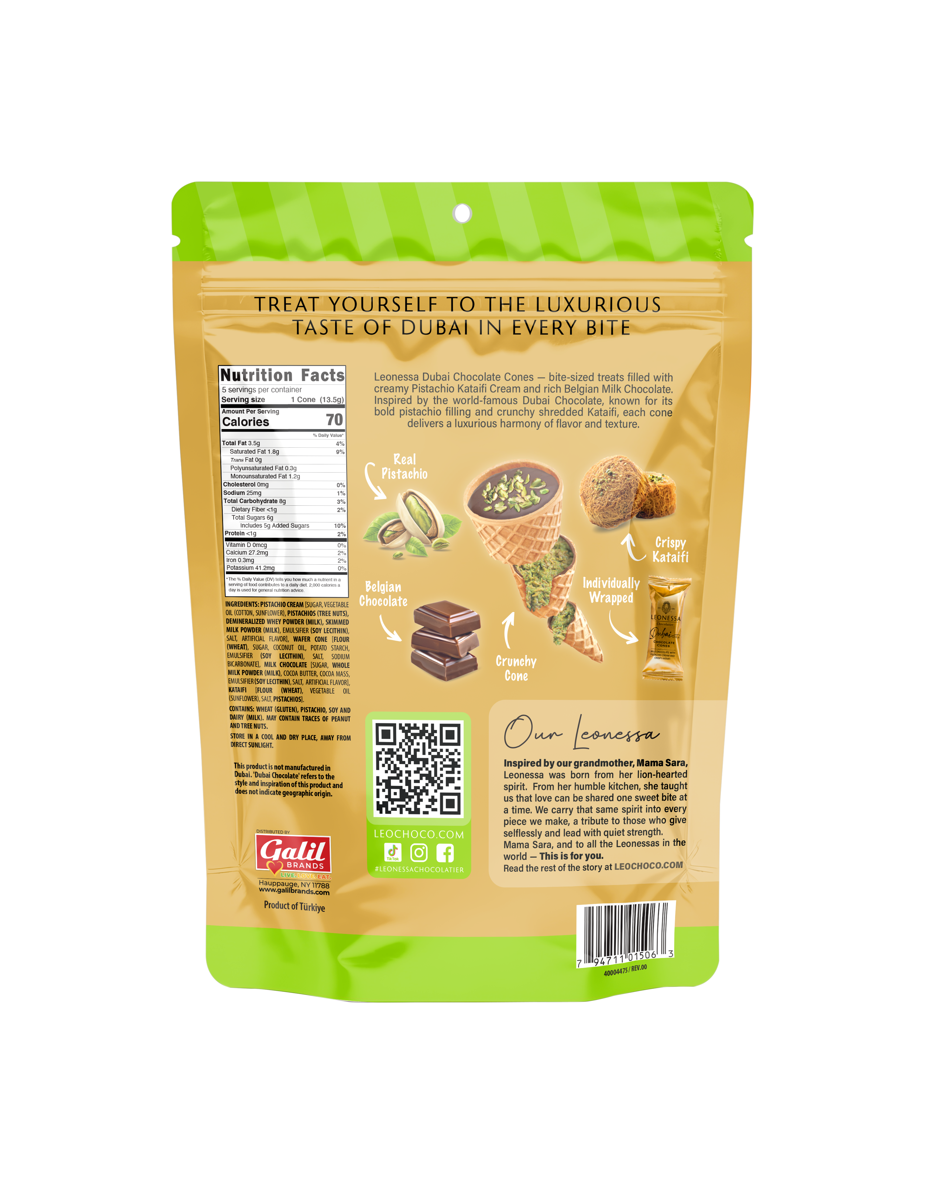 Dubai Chocolate Cones, 5 Count Bags | Pack of 3
