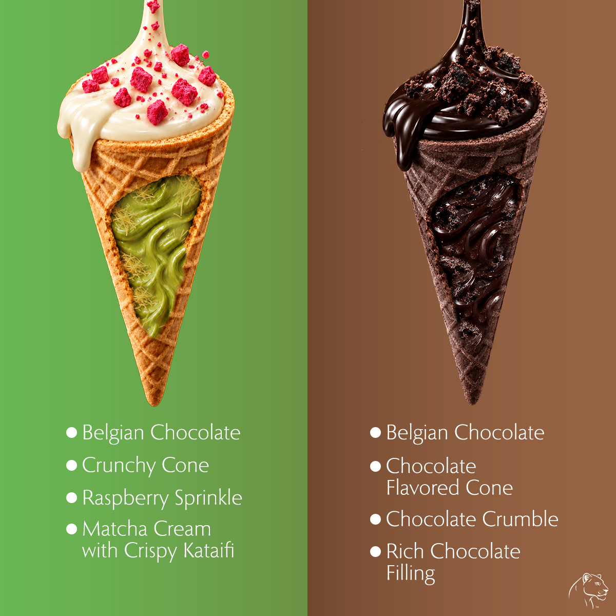 Leonessa Chocolate Cones Variety 2-Pack – Matcha & Chocolate Soufflé