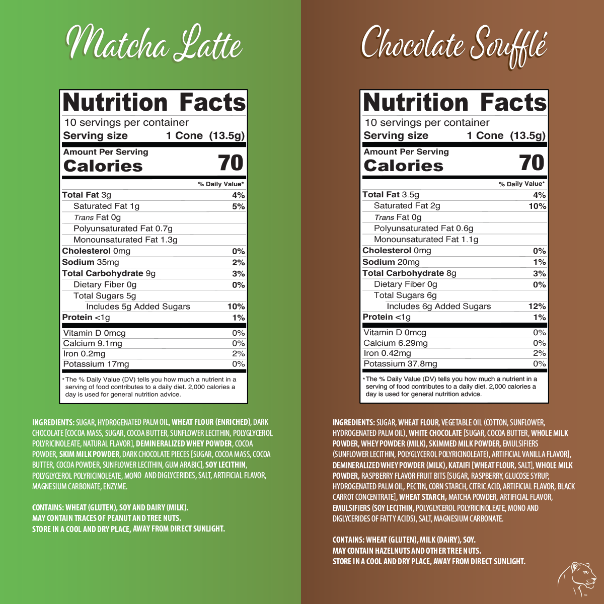 Leonessa Chocolate Cones Variety 2-Pack – Matcha & Chocolate Soufflé