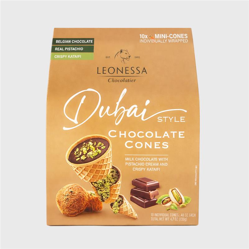 Leonessa Dubai Chocolate Cones - Gable Box